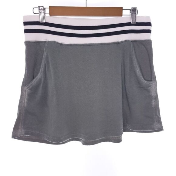 Free People Gray Striped Mini Skirt With Pockets Womens Size Large - Picture 1 of 8